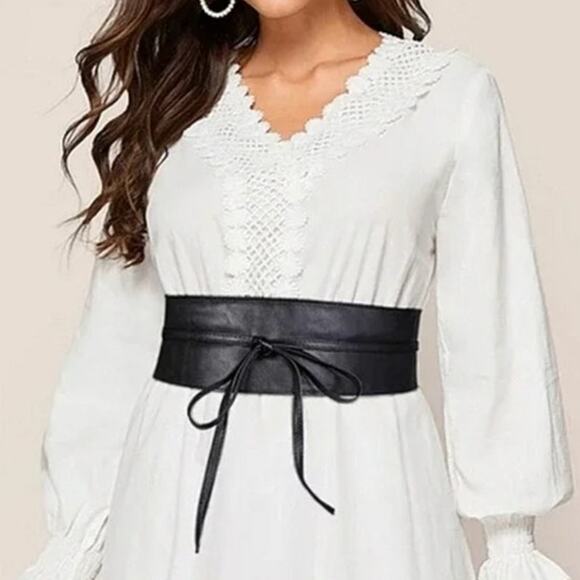 Boutique Accessories - 2/$30 Belt Wrap Around Waist Classic Black Belt Boho Gypsy Cinched Faux Leather